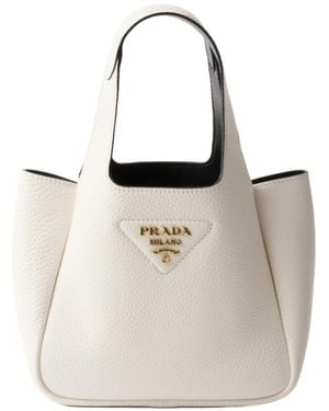 Prada Logo Shopping Tote Bag - White
