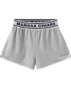 Marissa Chiara Elastic Waist Shorts - Grey
