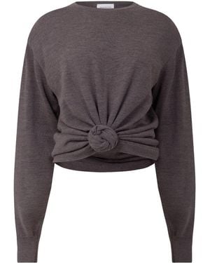 Magda Butrym Crew Neck Knit Jumper - Grey