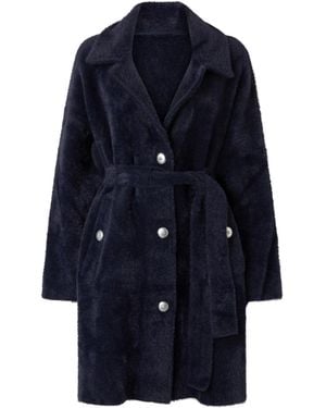 Pinko Button-Up Belted Coat - Blue