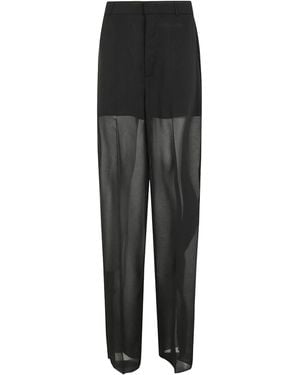 Blumarine Semi-Sheer Straight-Leg Trousers - Black