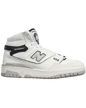 New Balance Round-Head High-Top Skate Shoes - White