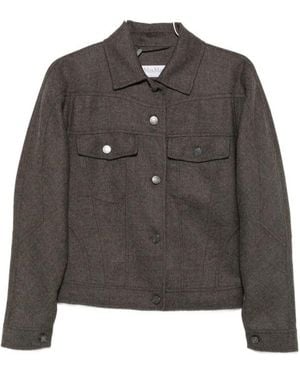 Max Mara Long-Sleeve Casual Jacket - Gray
