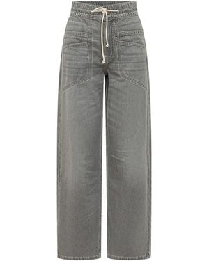 Ba&sh Yima Drawstring Wide-Leg Pants - Gray
