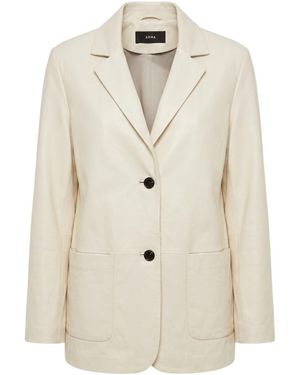 Arma Long-Sleeved Leather Jacket - White