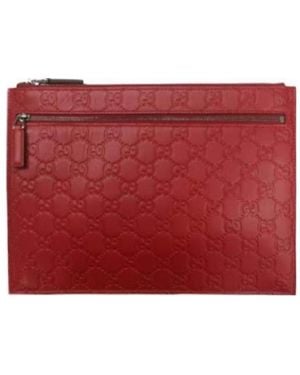 Gucci Logo Clutch - Red