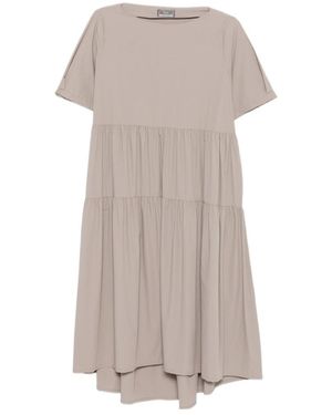 Herno Tiered Short-Sleeve Dress - Grey