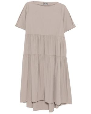 Herno Tiered Short-Sleeve Dress - Gray