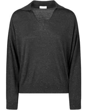 Peserico Speckled Collar Knitted Sweater - Black