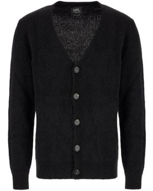 A.P.C. V-Neck Cardigan - Black
