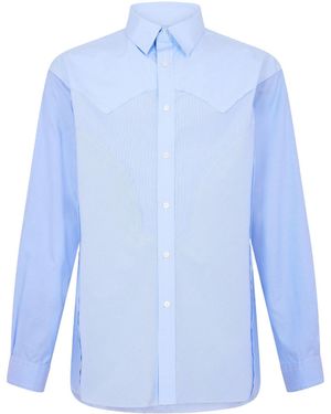 Maison Margiela Light Collared Long-Sleeve Shirt - Blue