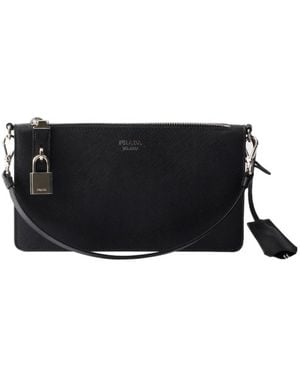 Prada Saffiano Leather Pouch - Black