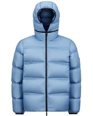 Moncler Masac Zip-Up Short Puffer Jacket - Blue