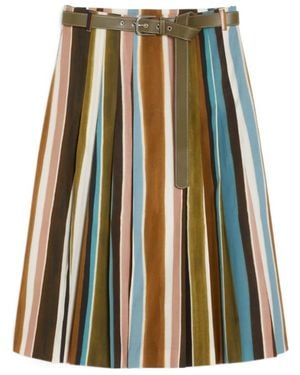 Max Mara Studio Bassano Pleated Belted Skirt - Green