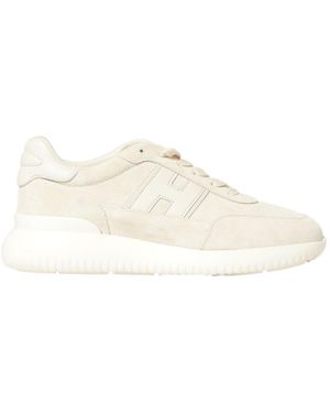 Hogan Logo Trainers - Natural
