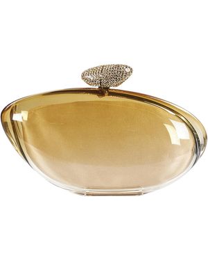 Benedetta Bruzziches Armonia Crystal-Embellished Clutch Bag - Metallic