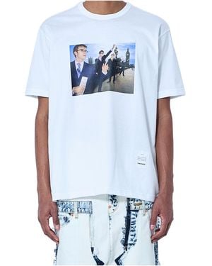 Junya Watanabe Short Sleeve Graphic Print T-Shirt - Blue