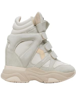 Isabel Marant Balskee High-Top Leather Sneakers - White