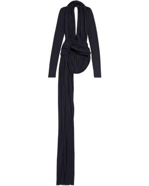 Balenciaga Open-Back Asymmetric Dress - Blue