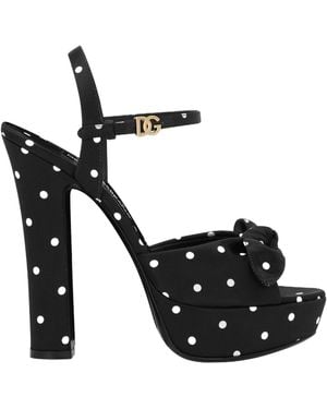Dolce & Gabbana Polka-Dot Sandals - Black