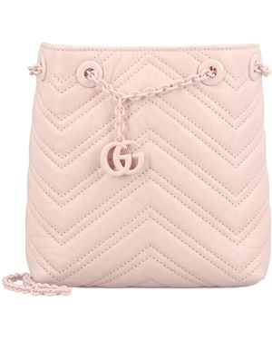 Gucci Gg Marmont Nano Bucket Bag - Pink