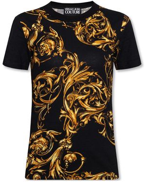 Versace Jeans Couture Baroque-Print T-Shirt - Black