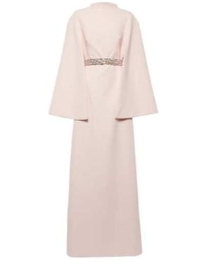 Safiyaa Harper Embellished Caped Gown - Pink