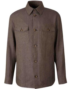 Canali Long-Sleeved Shirt - Brown