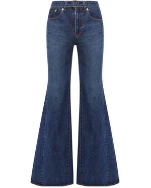 Sacai Low-Rise Flared Jeans - Blue