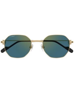 Cartier Hexagonal Frame Sunglasses - Green