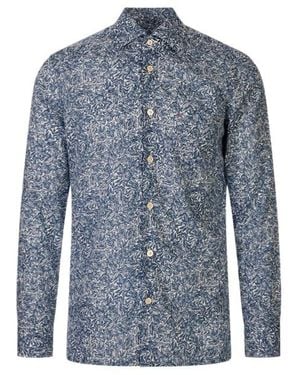 Kiton Floral-Print Long-Sleeve Shirt - Blue