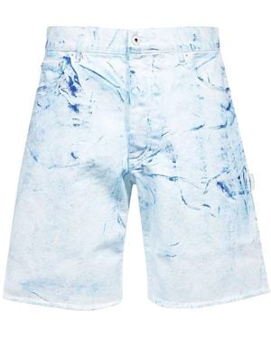 Heron Preston Logo Denim Shorts - Blue