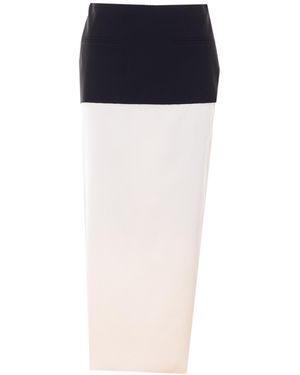 Patrizia Pepe Colour Block Midi Skirt - Blue