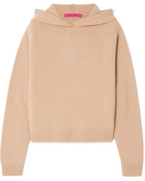 The Elder Statesman Cashmere Cropped Hoodie - Natural