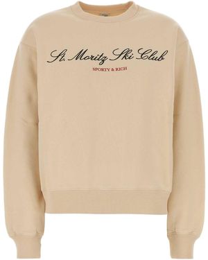 Sporty & Rich Ski Club Logo Sweatshirt - Natural