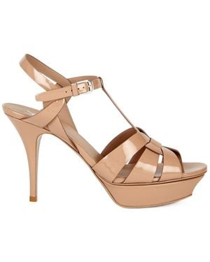 Saint Laurent Tribute 80 Leather Sandals - Pink