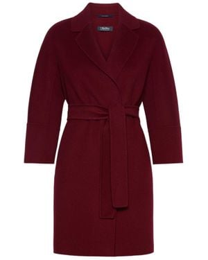 Max Mara Long-Sleeved Reversible Coat - Red