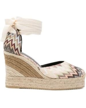 Missoni Zigzag-Pattern Tie Espadrilles - Metallic