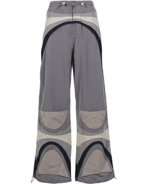 ERL Patterned Wide-Leg Trousers - Grey