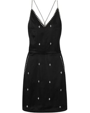 Wales Bonner Honour Studded Satin Mini Dress - Black