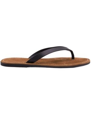 The Row Leather Thong-Strap Flat Sandals - Brown