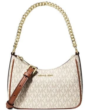 Michael Kors Jet Set Signature Logo Convertible Crossbody Bag - Natural