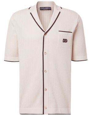 Dolce & Gabbana Dg Knitted Cotton Shirt - White