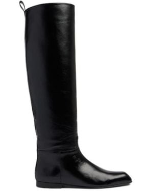 KHAITE 25Mm Colt Leather Knee High Boots - Black