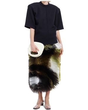 Bottega Veneta Fringed Embroidery Skirt - Blue