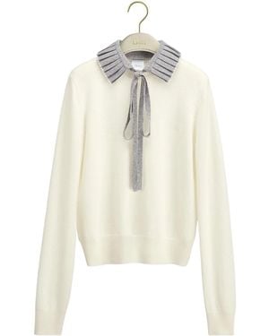 Dior Jumper With Embroidered Collar - White