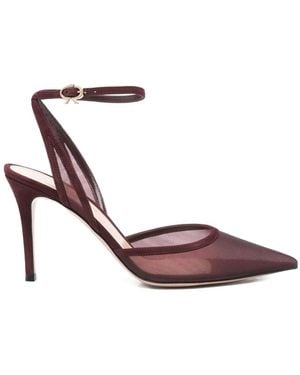 Gianvito Rossi 100Mm Suede Heeled Pumps - Pink