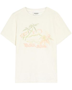 Isabel Marant Printed Cotton T-Shirt - White