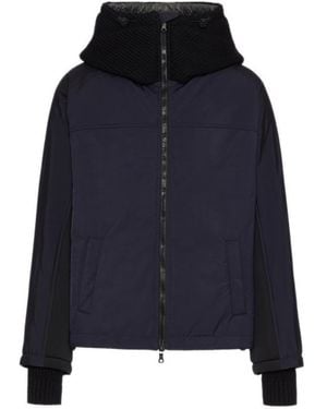 Valentino Contrast Hooded Jacket - Blue