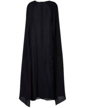 Plan C Georgette Midi Dress - Black